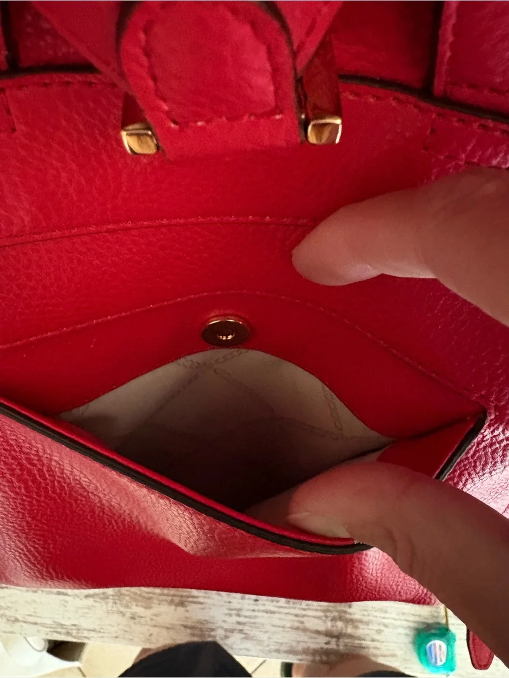 Michael Kors Bright Red Pebbled Leather Backpack with Gold Hardware